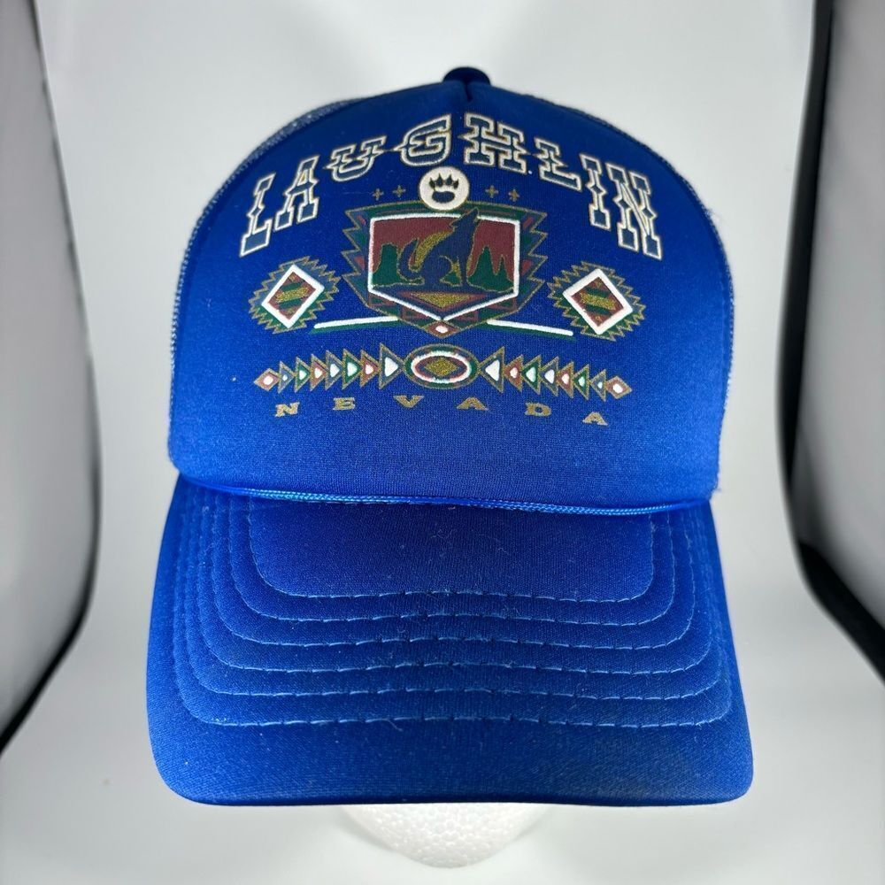 VINTAGE‎ Laughlin Nevada Hat Cap Snap Back Blue YoungAn Hat Coyote Southwest